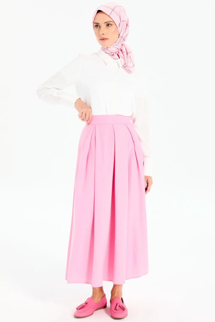 Jupe crayon plissée