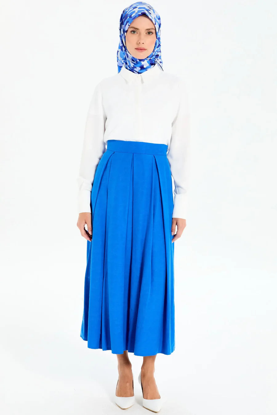 Jupe crayon plissée