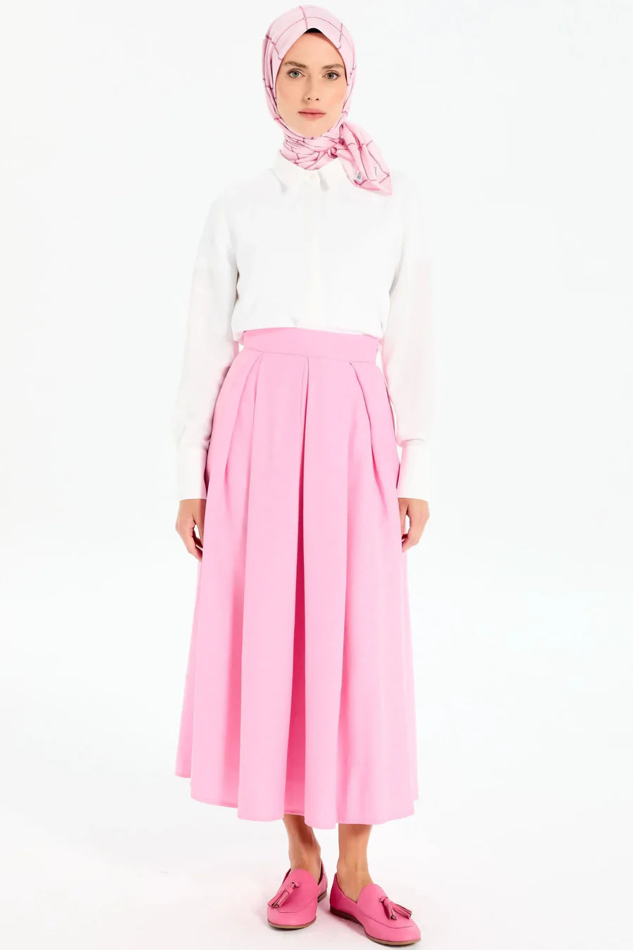 Jupe crayon plissée