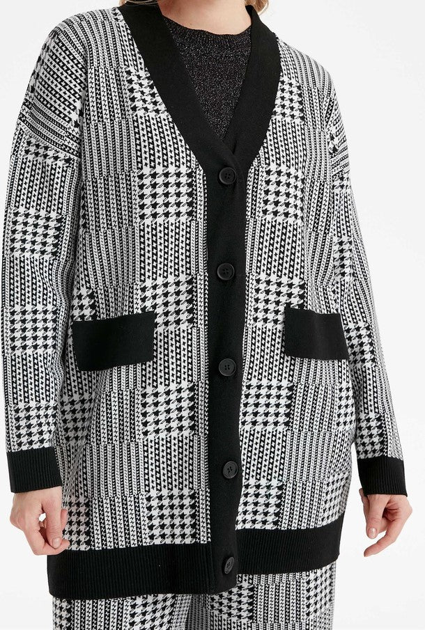 Cardigan en tricot à col en V