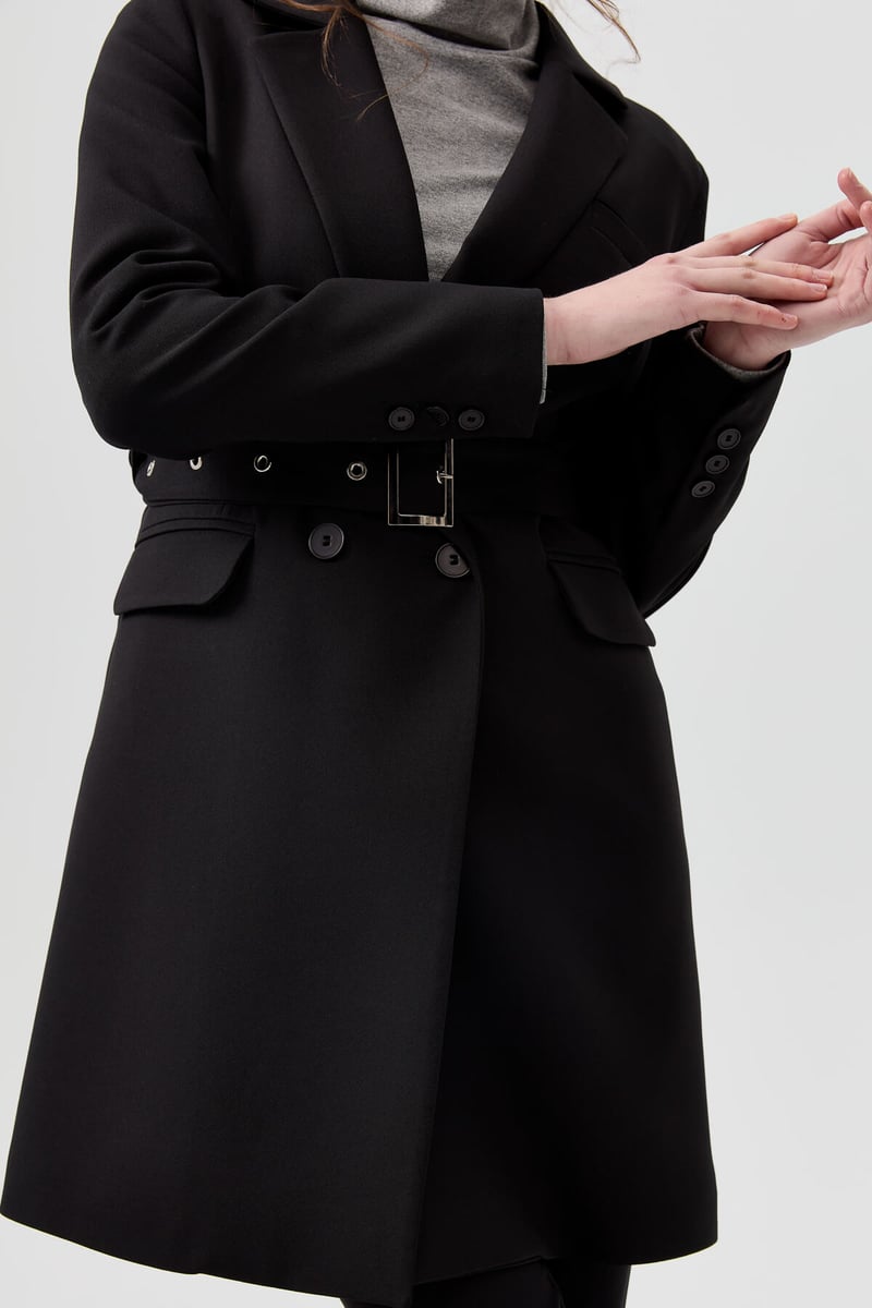 Veste croisée avec ceinture