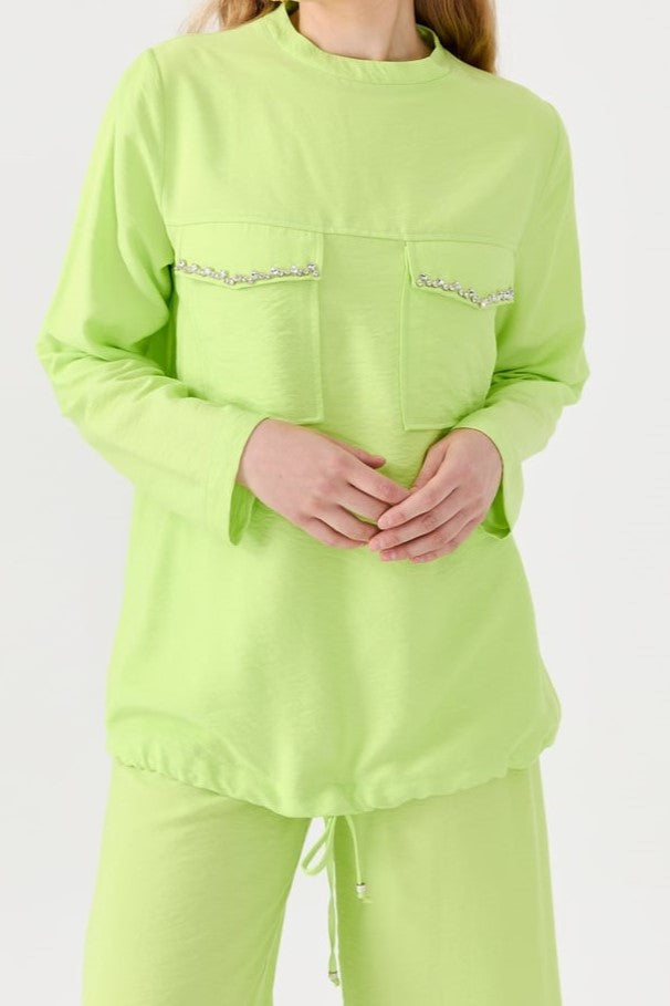 Ensemble avec strass aux poches