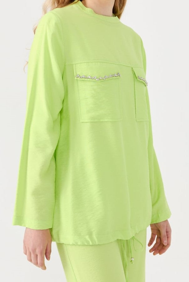 Ensemble avec strass aux poches