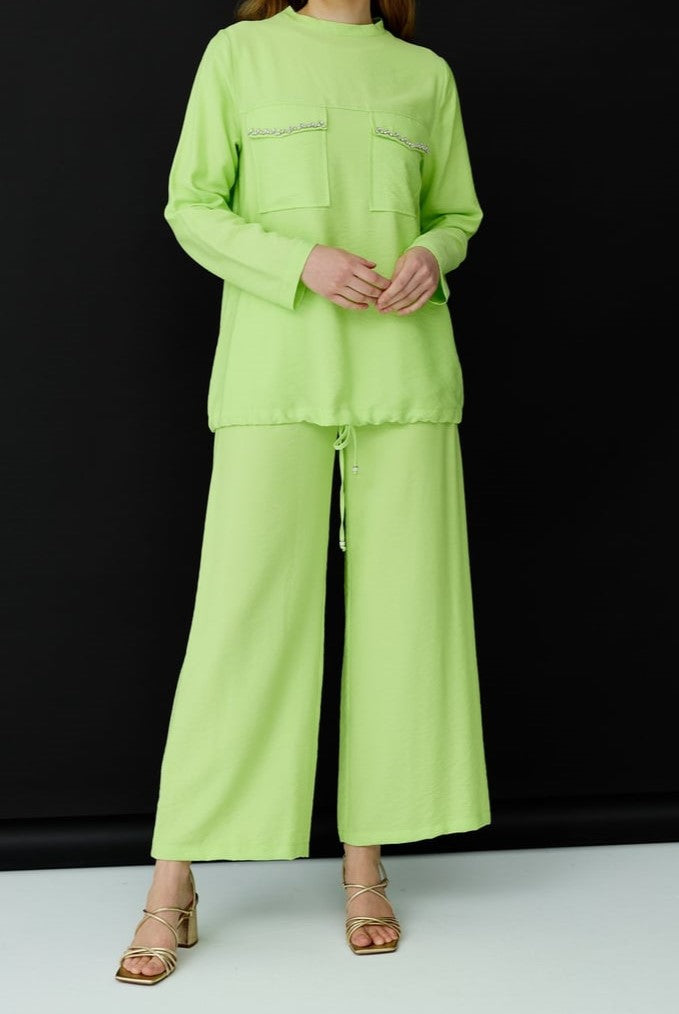 Ensemble avec strass aux poches