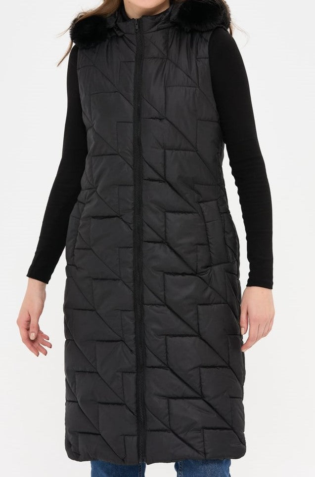 Bombers sans manches matelassé zigzag