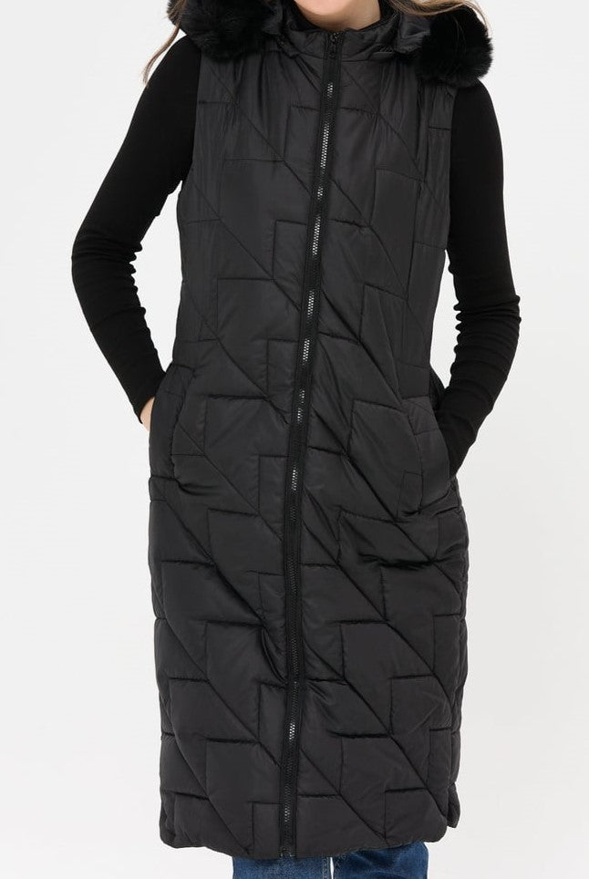 Bombers sans manches matelassé zigzag