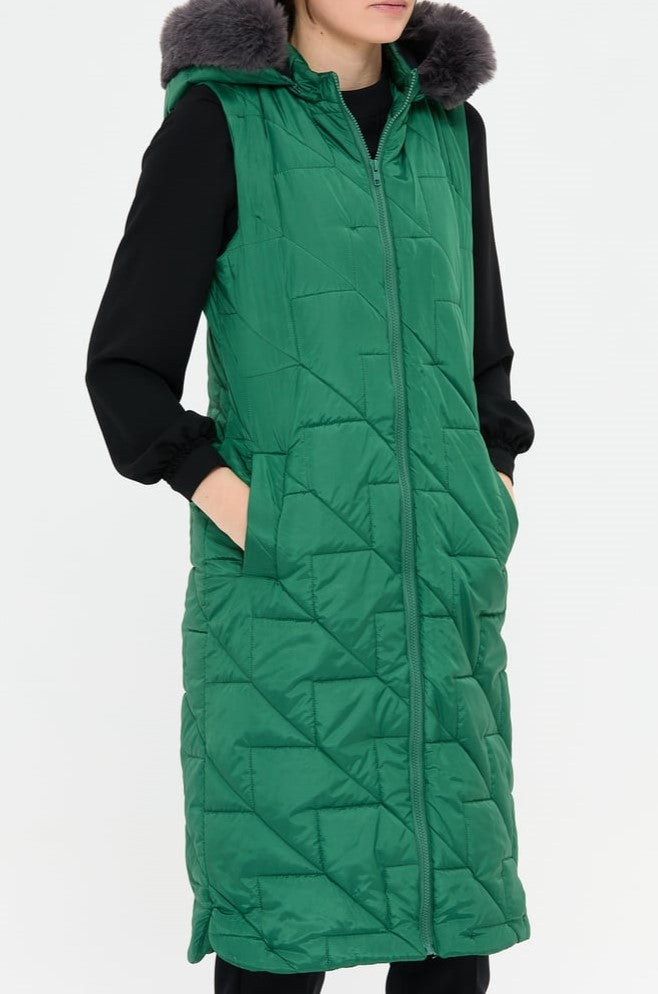 Bombers sans manches matelassé zigzag