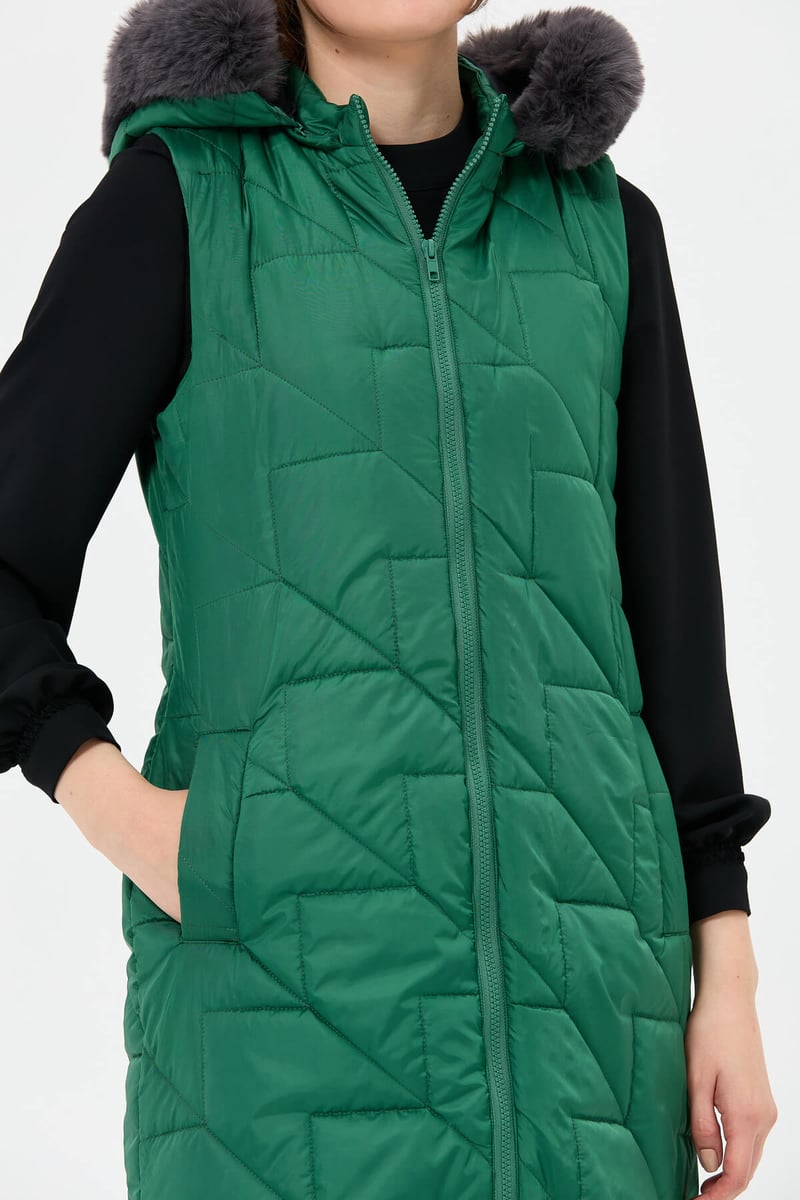 Bombers sans manches matelassé zigzag