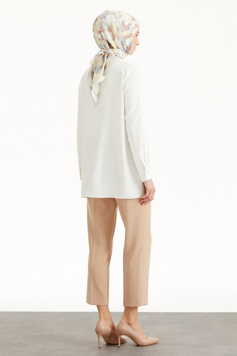 Chemisier à volants avec détails plissés