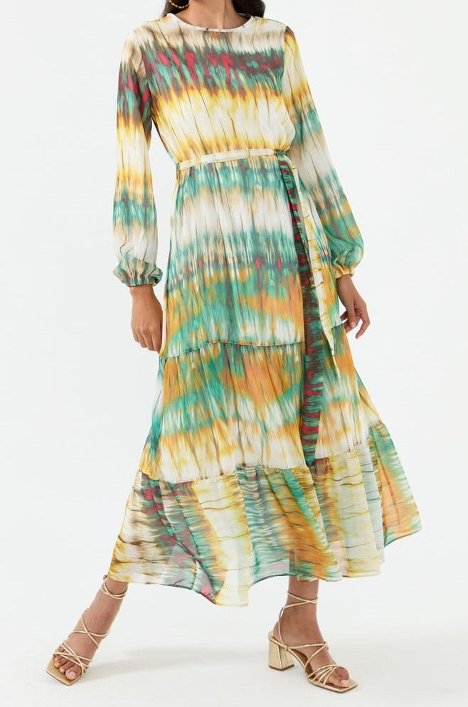 Robe imprimée détaillée à volants