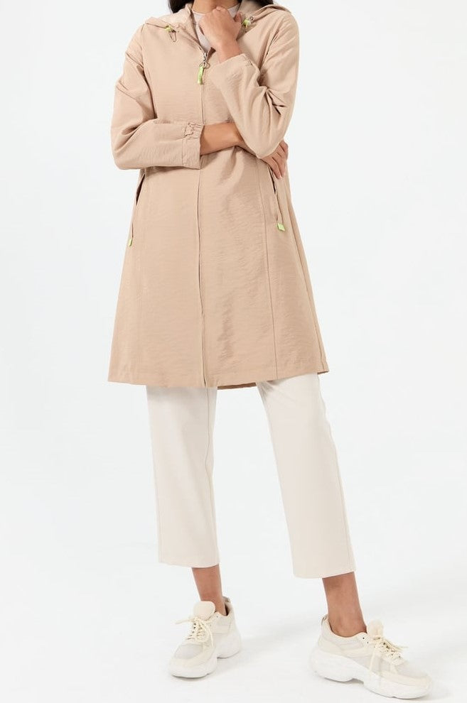 Imperméable avec taille élastique