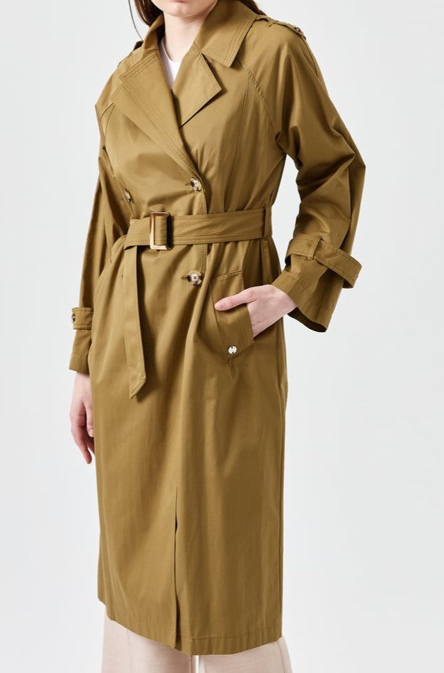 Trench double col avec ceinture
