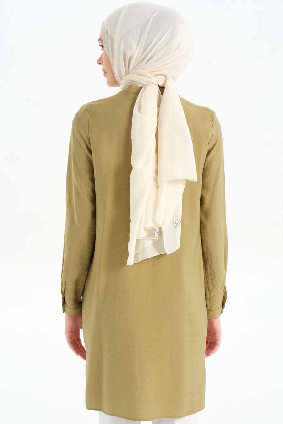 Tunique Côtelée Détaillée à Col à Lacets