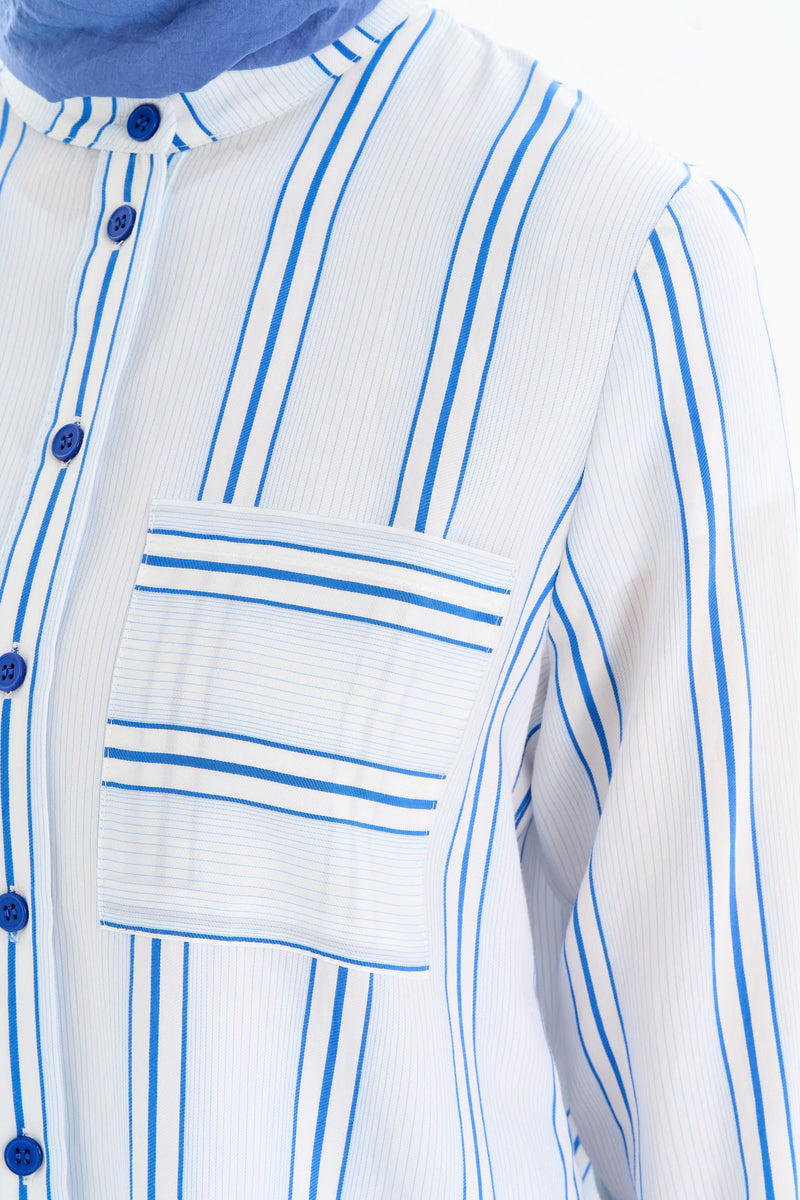 Tunique à rayures avec poches et fentes