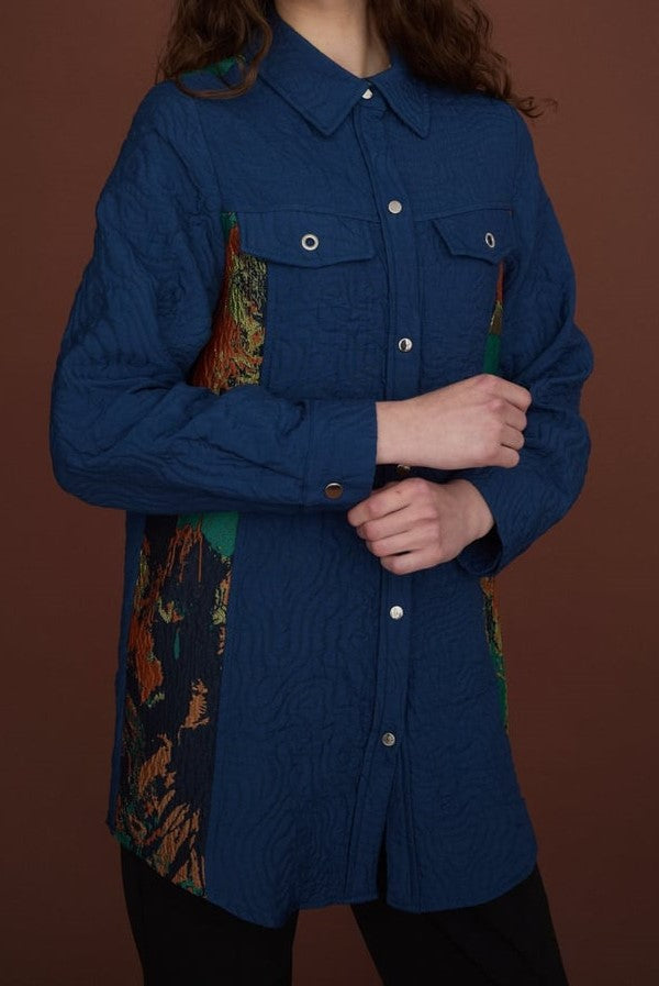 Veste matelassée en jacquard détaillée