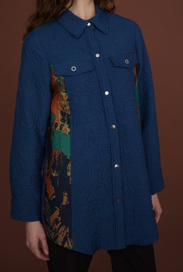 Veste matelassée en jacquard détaillée