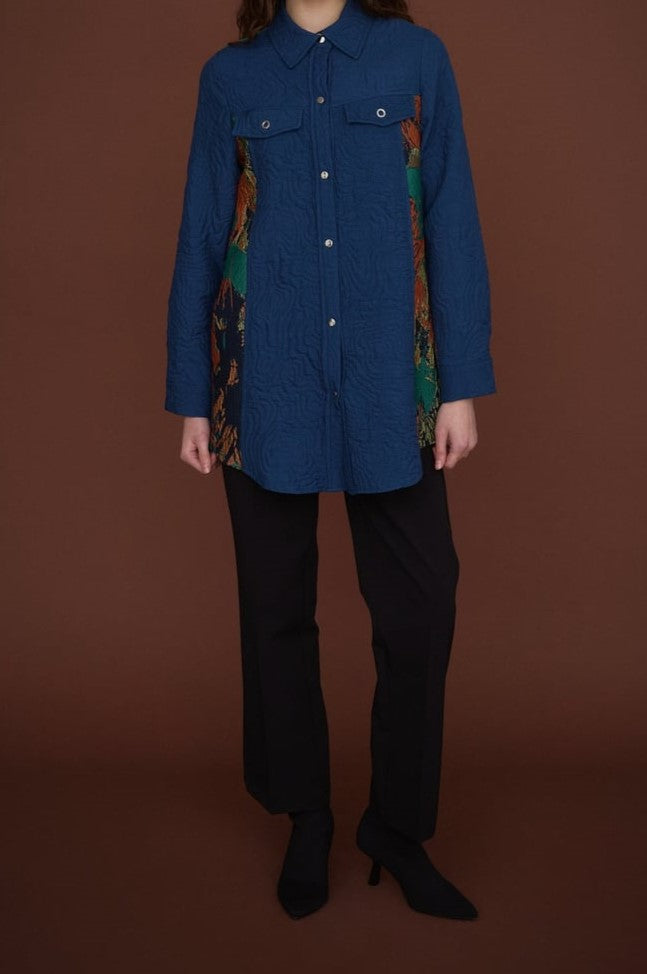 Veste matelassée en jacquard détaillée