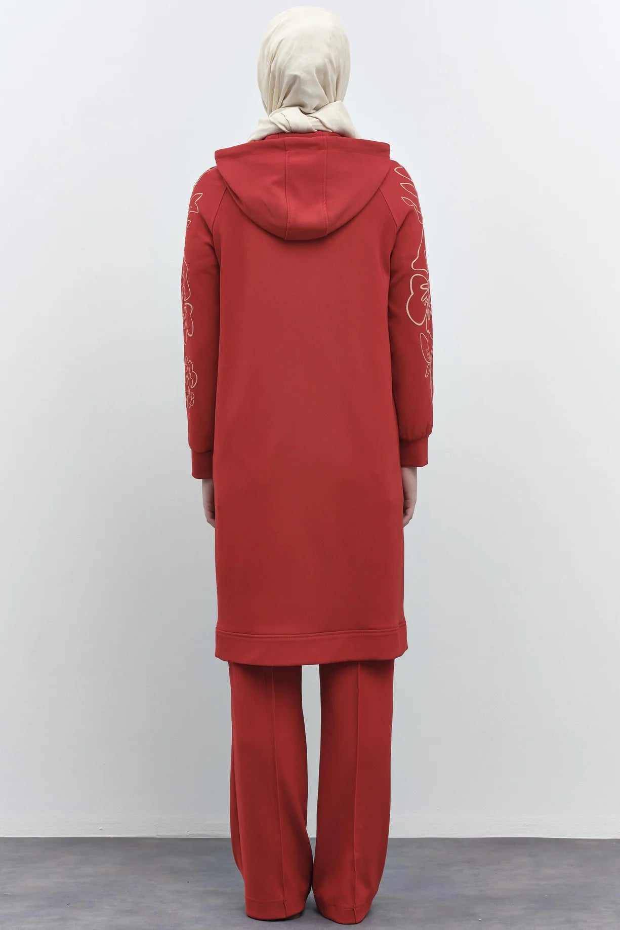 Veste Tricoté avec Manches à Motif Imprimé