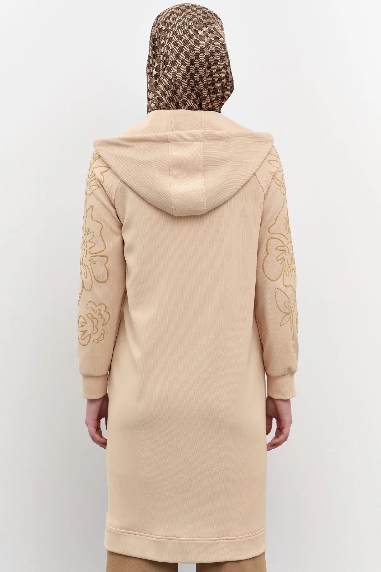 Veste Tricoté avec Manches à Motif Imprimé