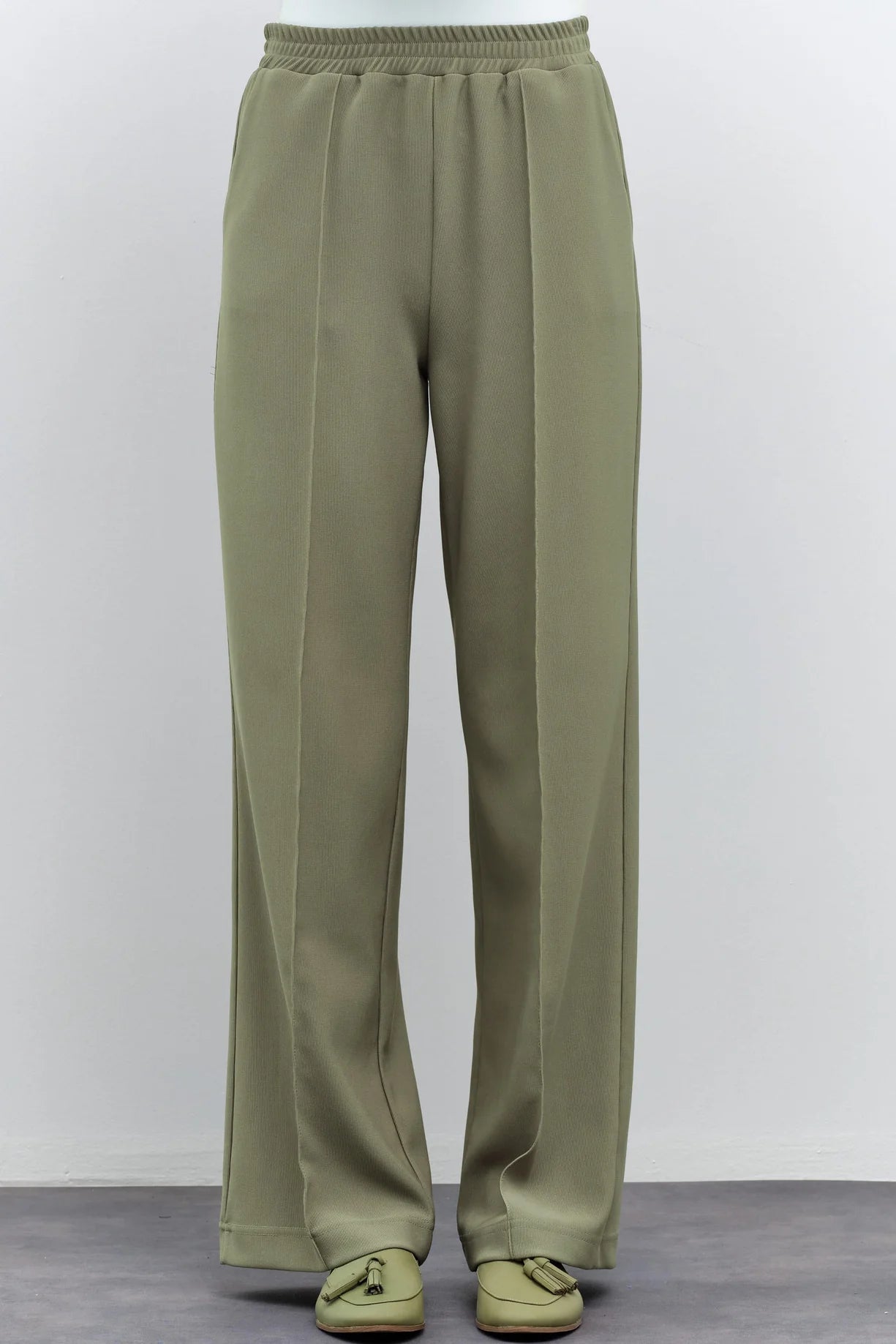 Pantalon Tricoté à Taille Élastique