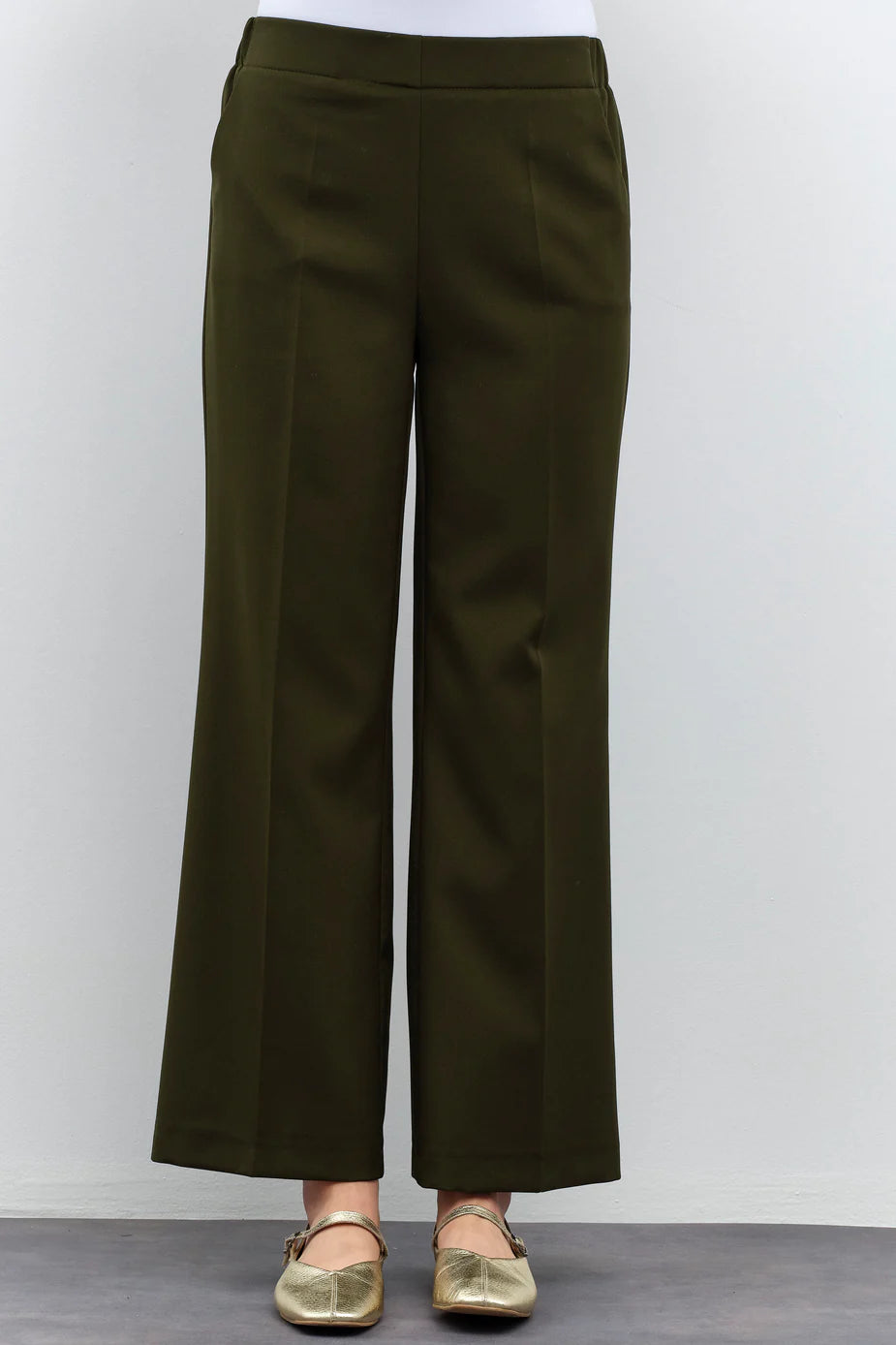 Pantalon large élastique à la taille