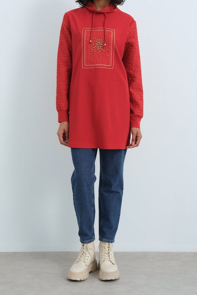 Sweat col haut avec détaillé