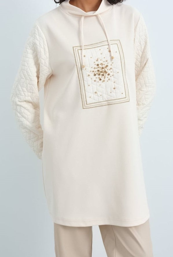Sweat col haut avec détaillé