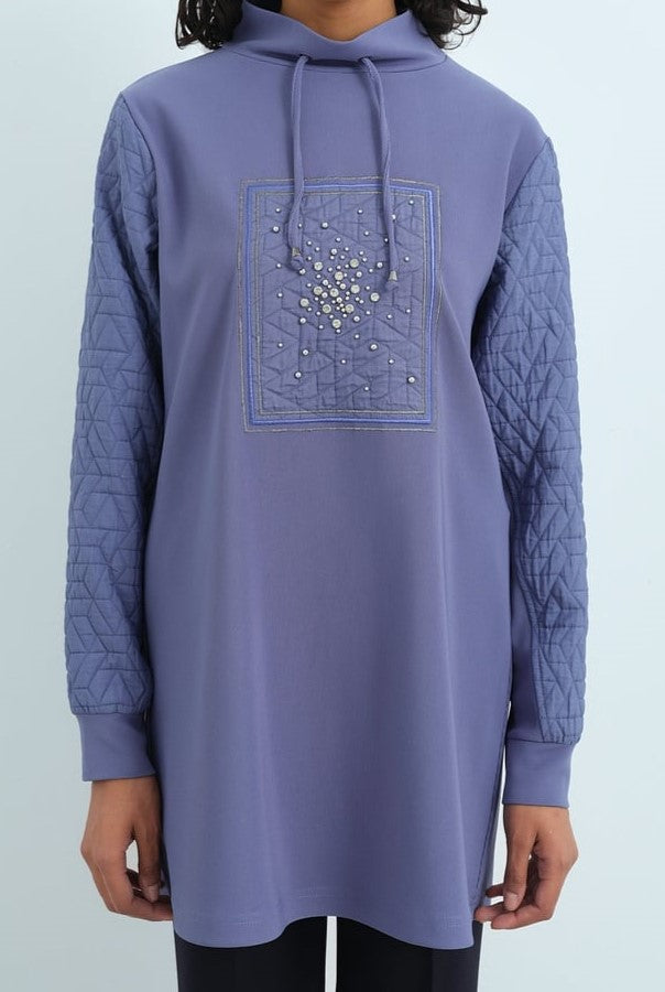Sweat col haut avec détaillé