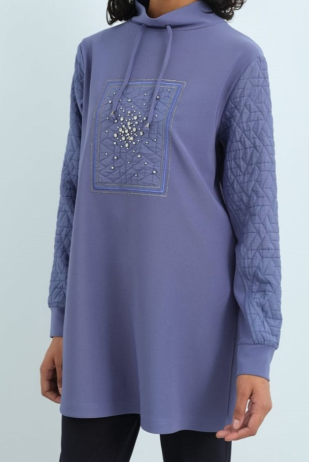 Sweat col haut avec détaillé