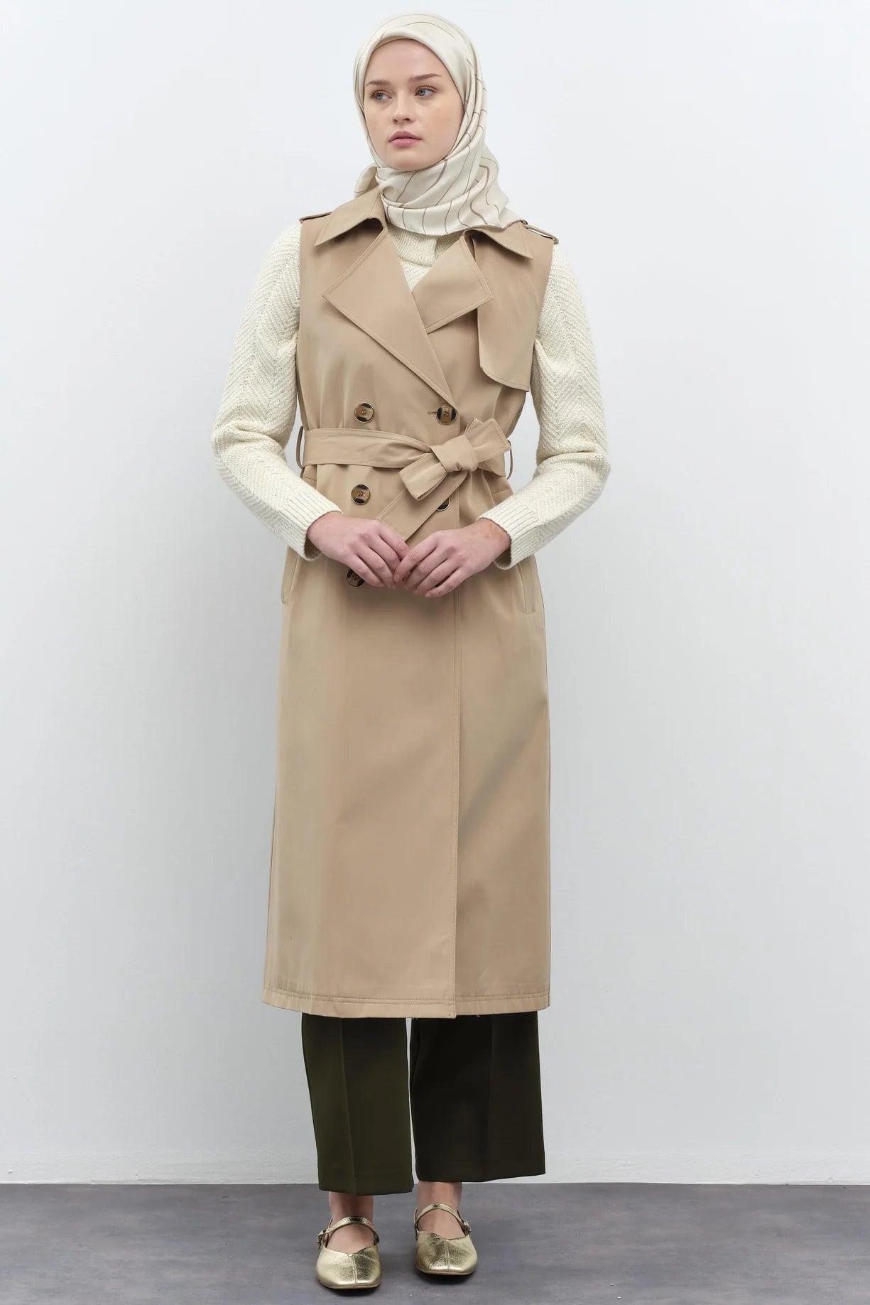 Tranche sans manche à Double Boutonnage