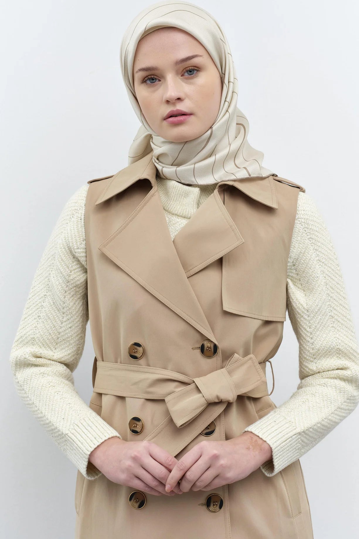 Tranche sans manche à Double Boutonnage