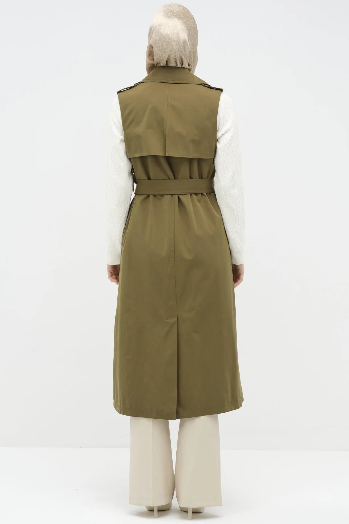 Tranche sans manche à Double Boutonnage