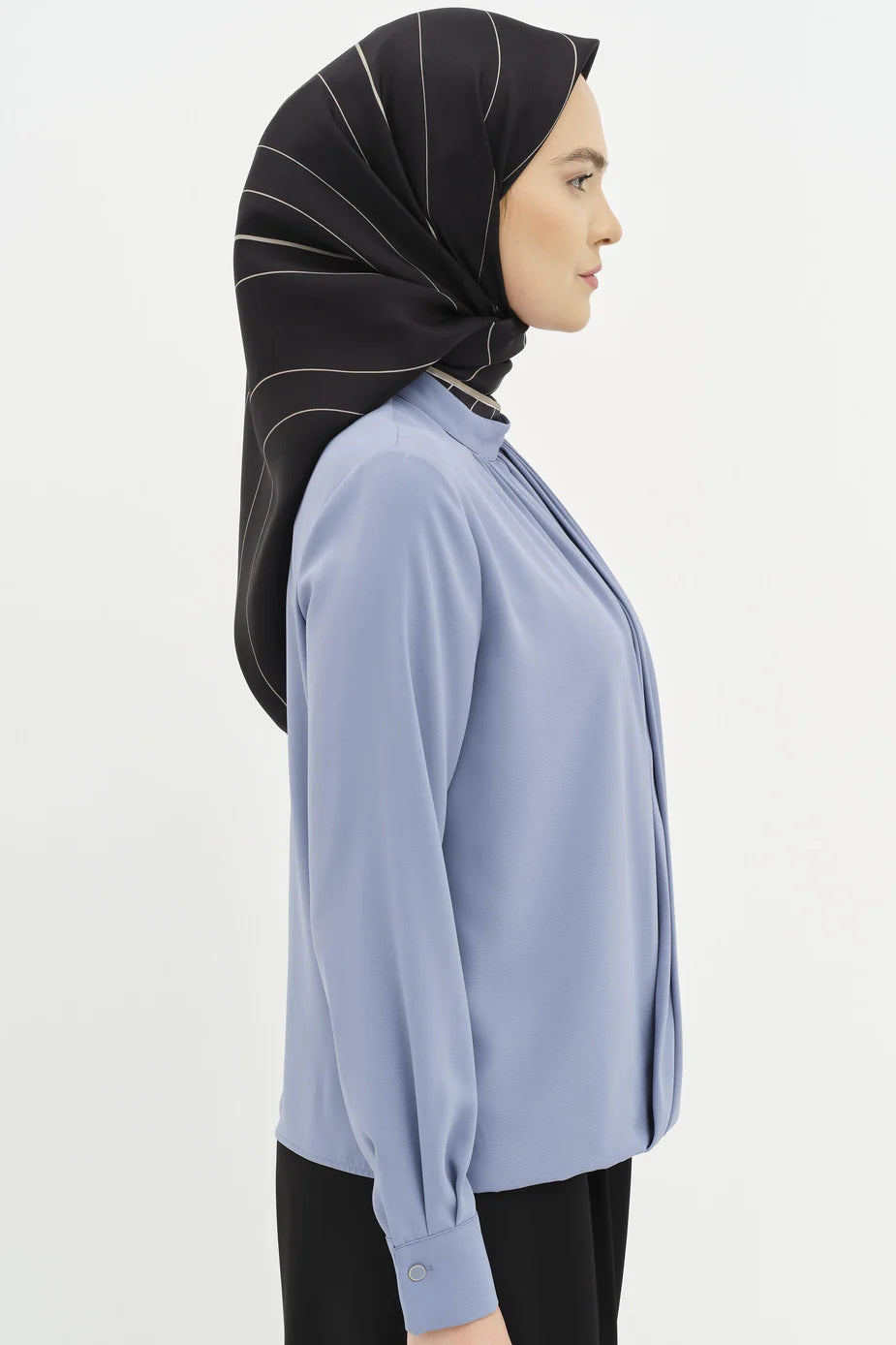 chemise froncée à col magnifique