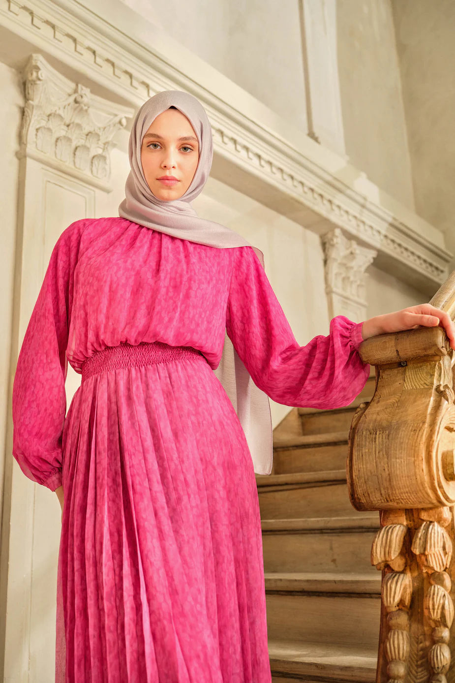 Robe plissée à taille élastique