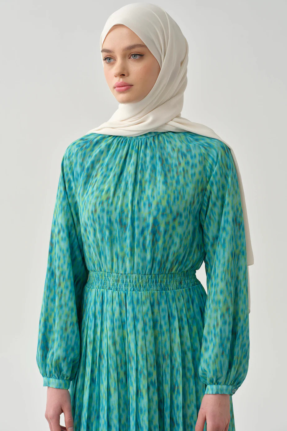 Robe plissée à taille élastique