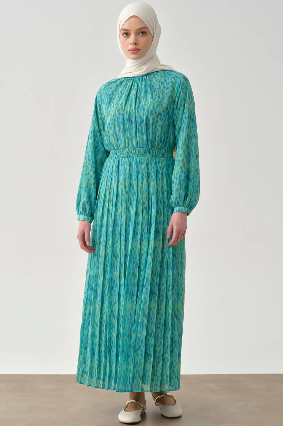 Robe plissée à taille élastique