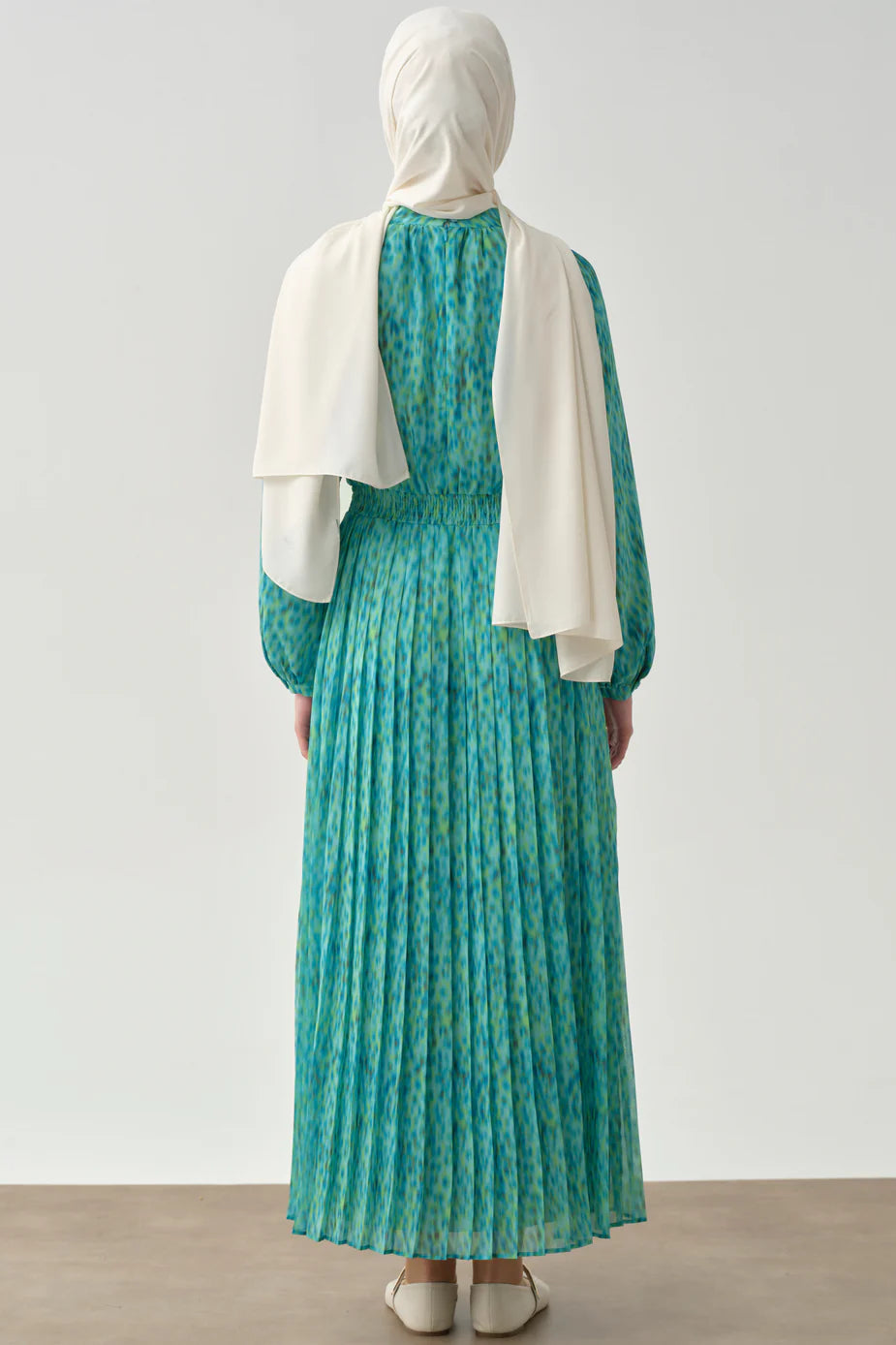 Robe plissée à taille élastique