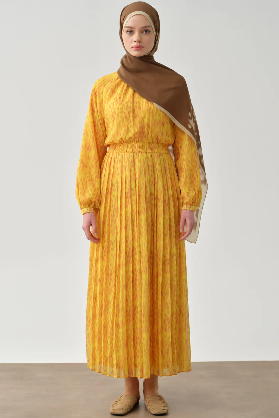 Robe plissée à taille élastique