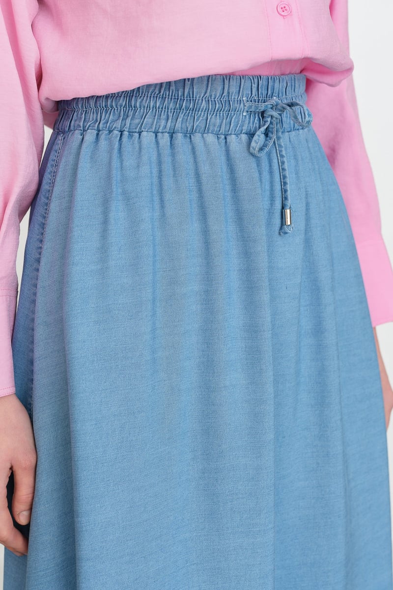 Jupe en Tence à taille élastique