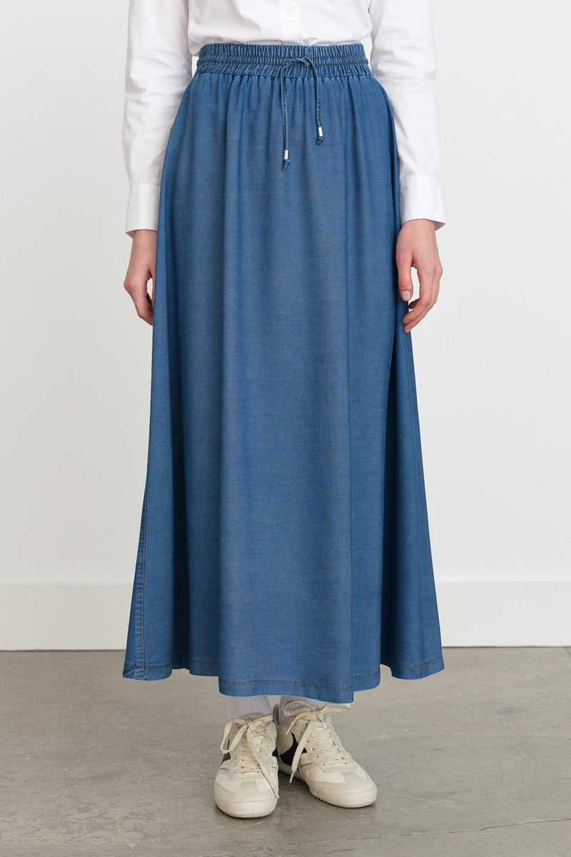 Jupe en Tence à taille élastique