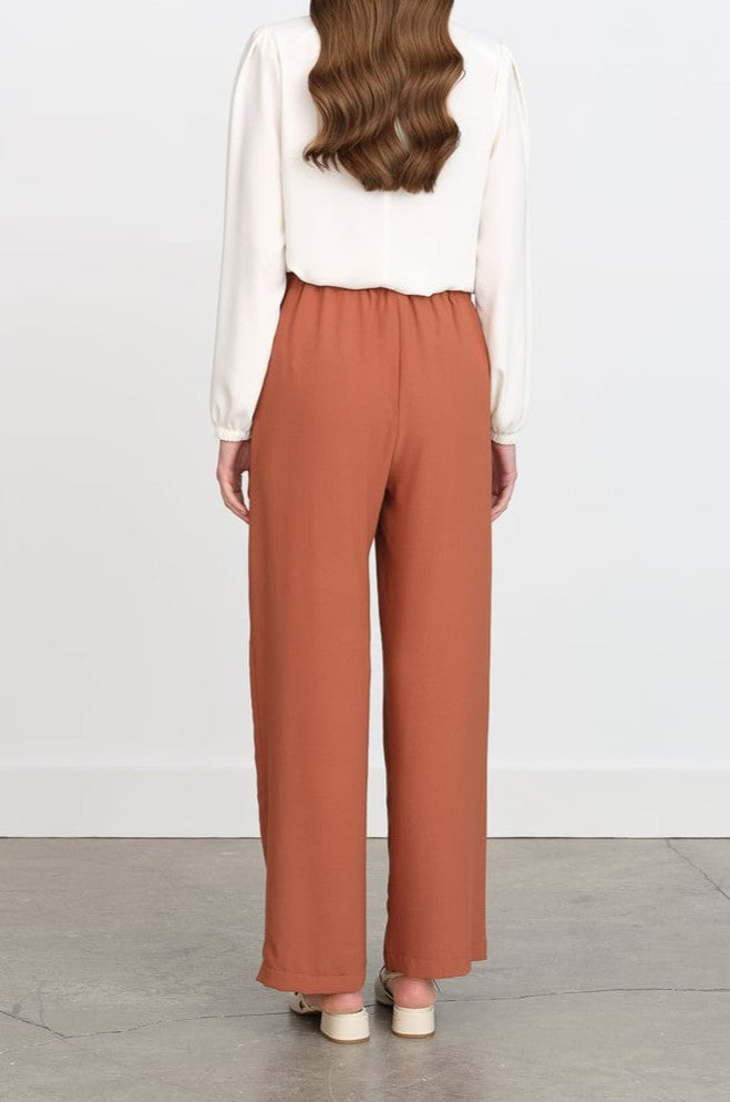 Pantalon large à taille élastique