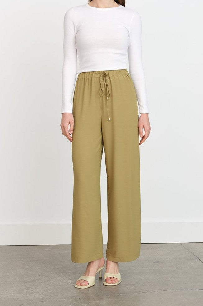 Pantalon large à taille élastique