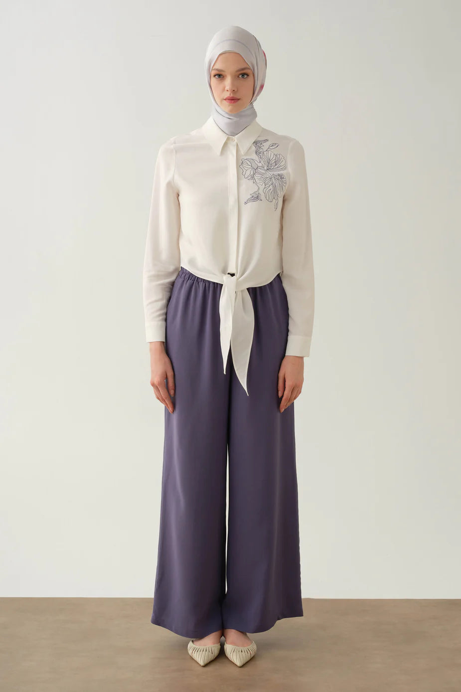 Pantalon large élastique a la taille