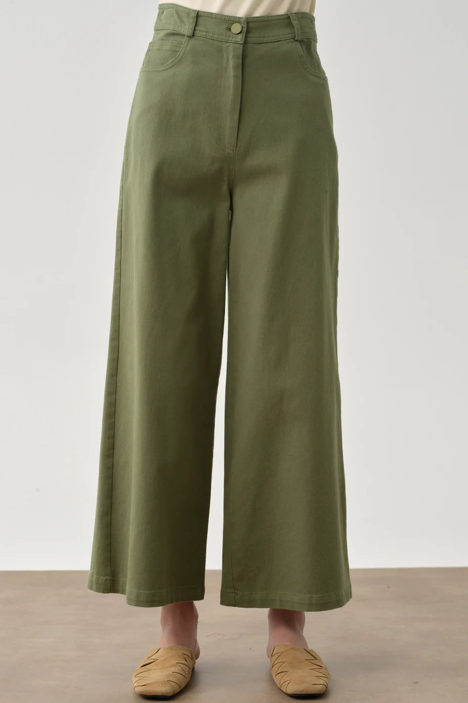 Pantalon large en toile