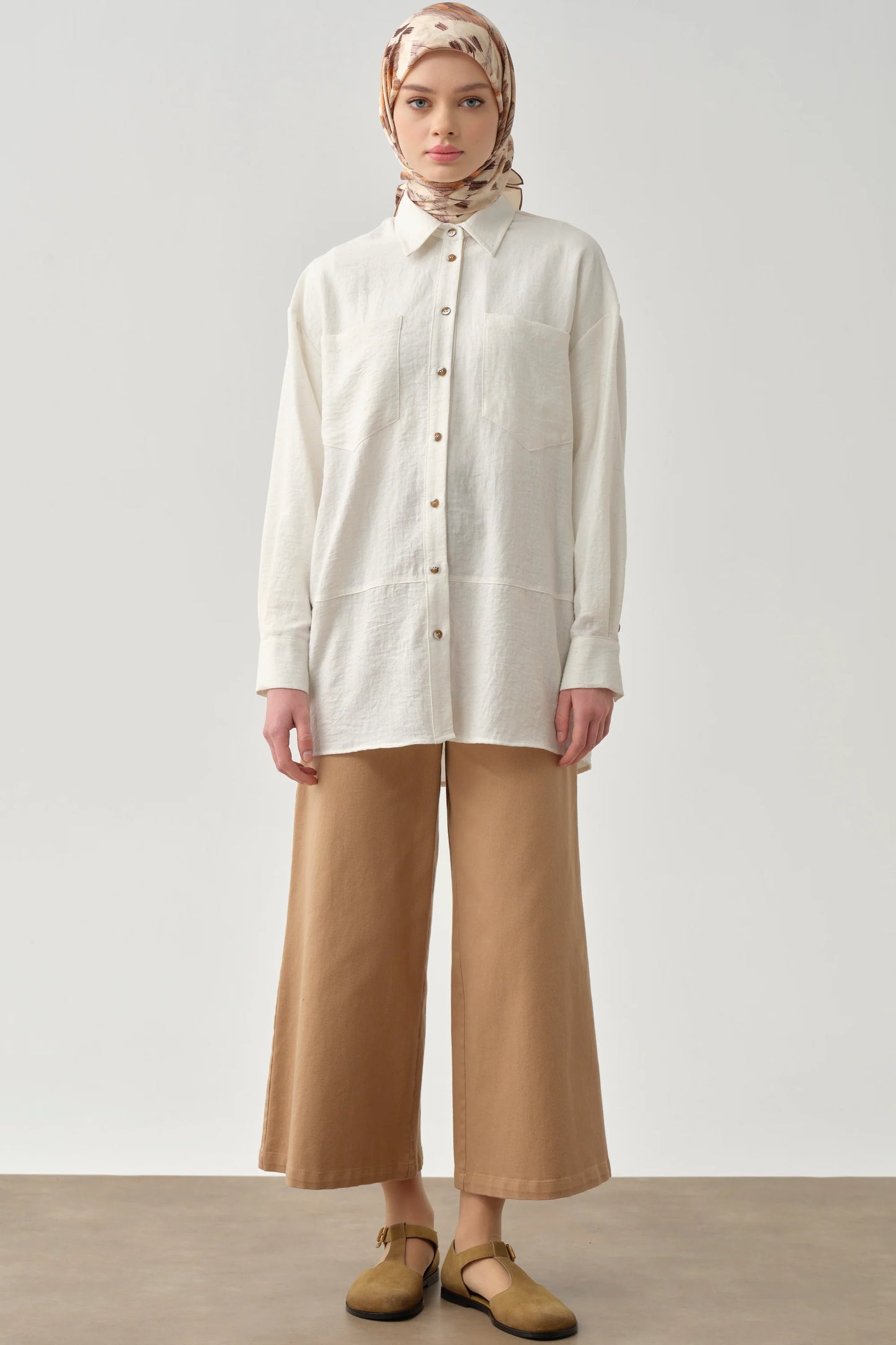 Pantalon large en toile