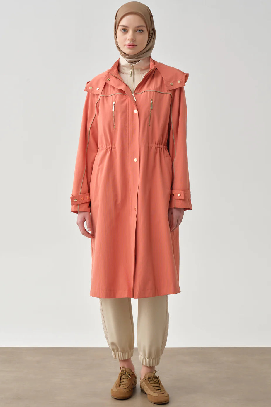 Trench-coat à capuche