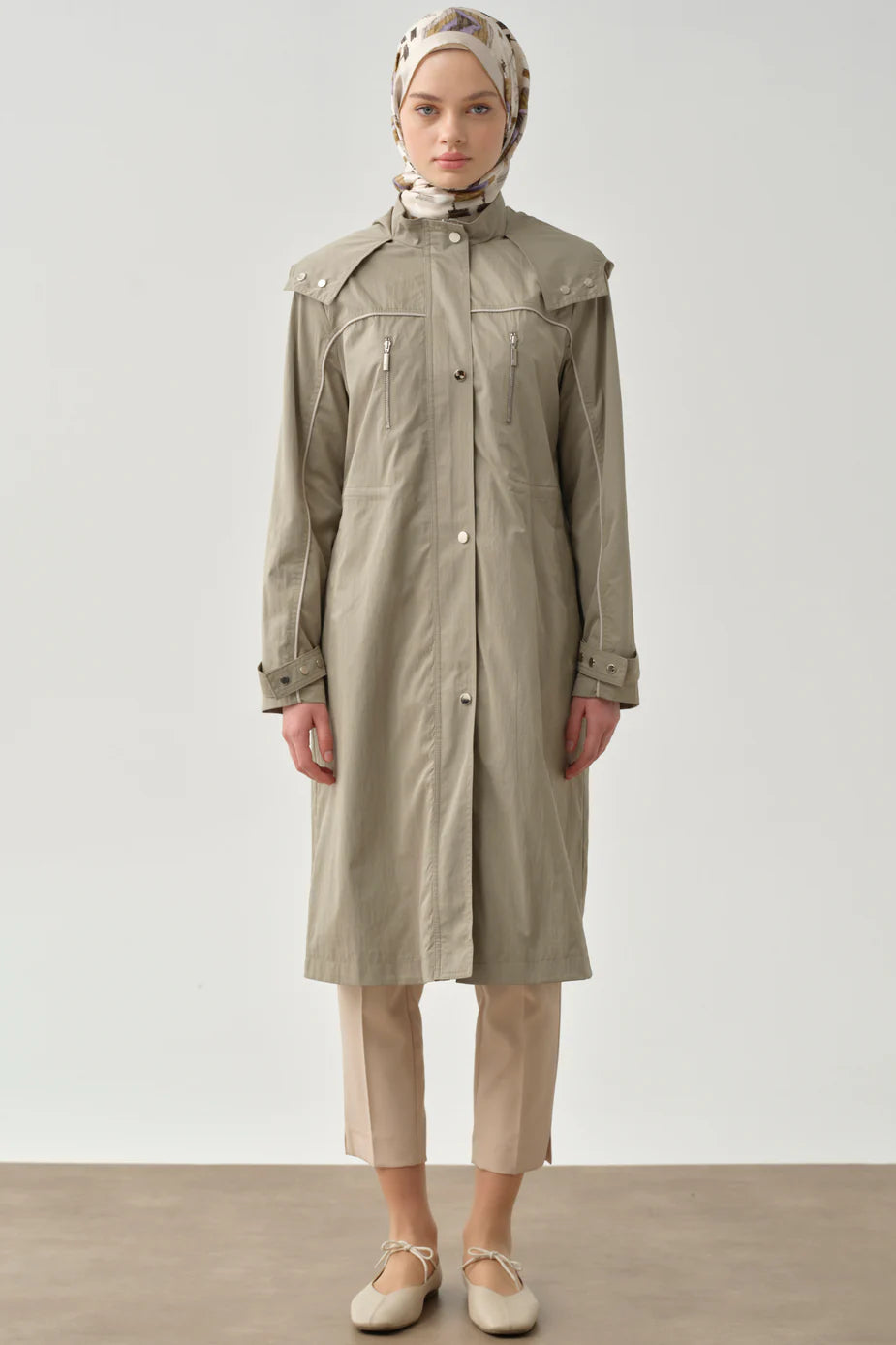 Trench-coat à capuche