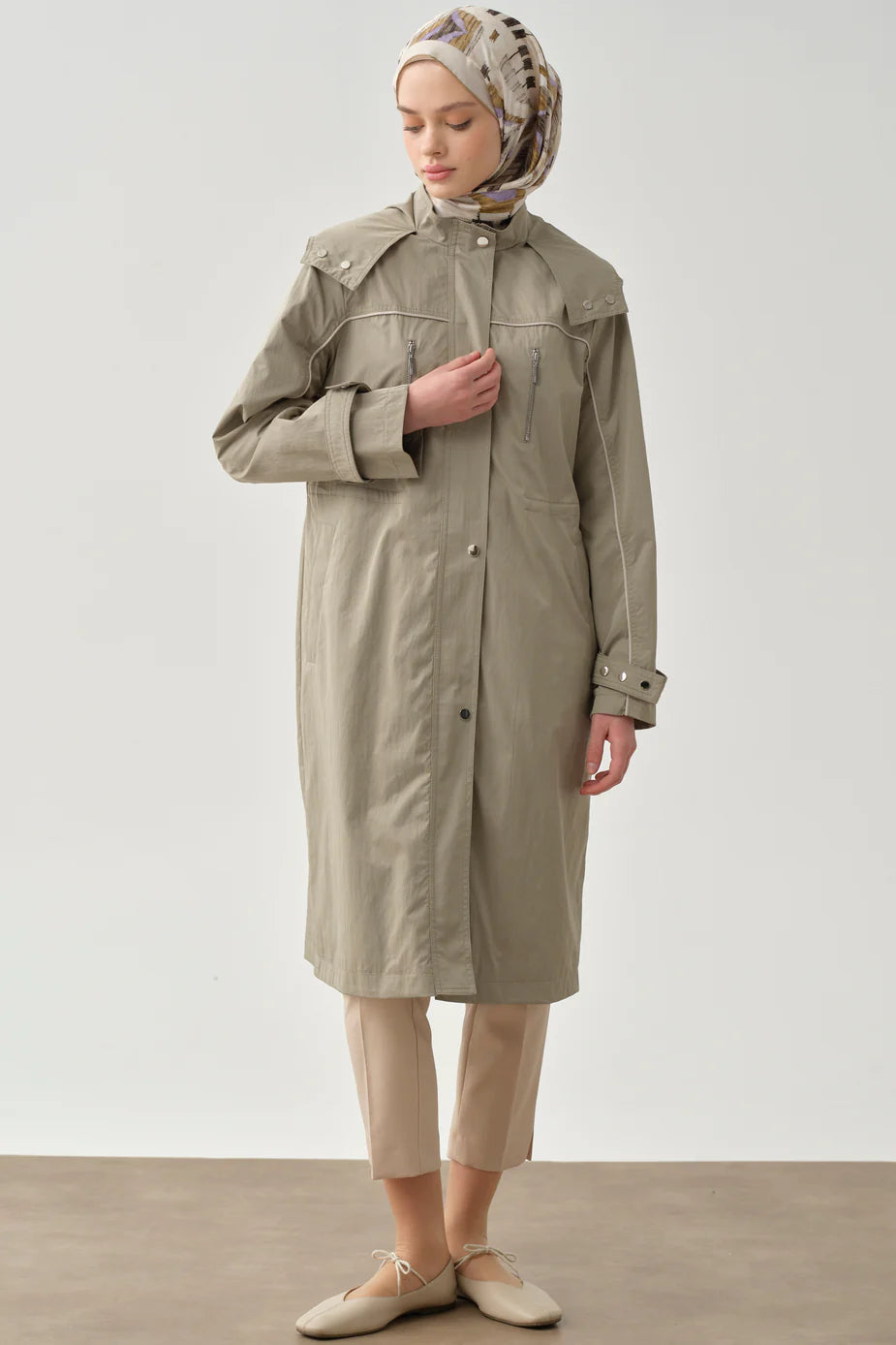 Trench-coat à capuche