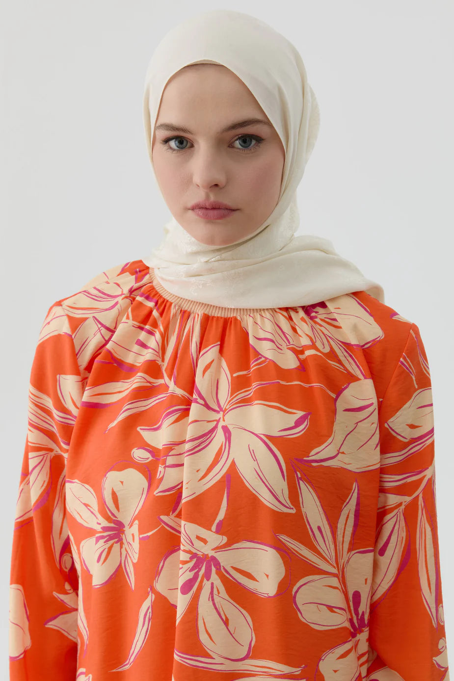 Tunique côtelée à motifs floraux