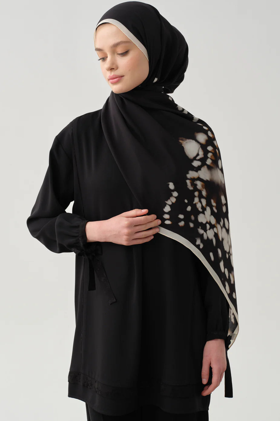 Tunique à demi-patte de boutonnage et garnitures